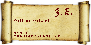 Zoltán Roland névjegykártya